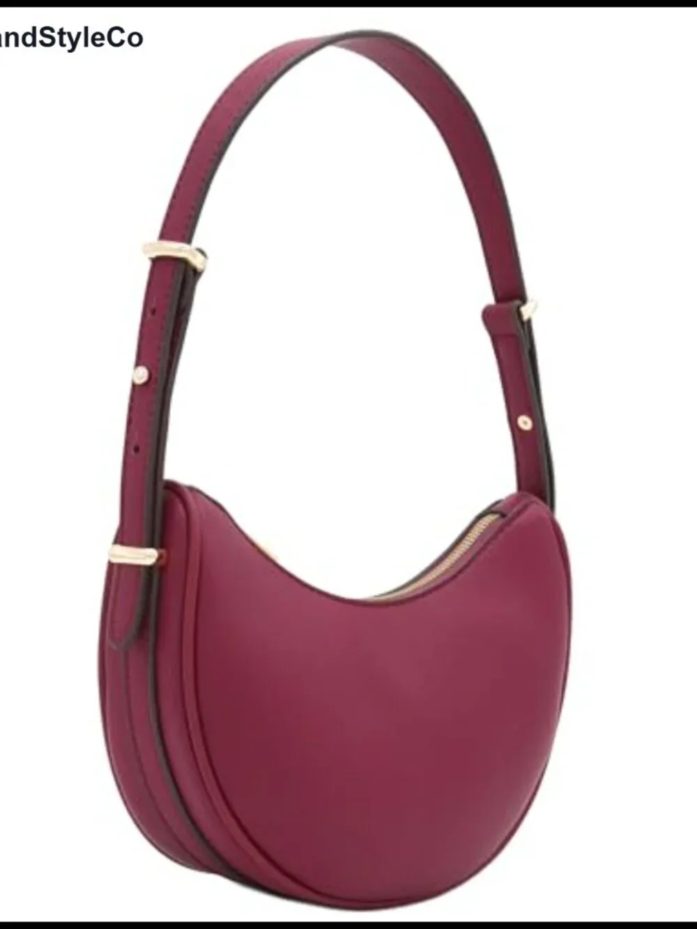 Crescent Underarm Shoulder Bag Faux Leather Adjustable Strap Hobo Purse